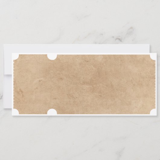 Rustiek Film Ticket met RSVP QR Code Kaart (Achterkant)