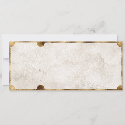 Rustiek  Film Ticket met RSVP QR Code Kaart (Achterkant)