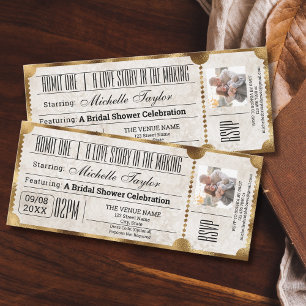 Rustiek  filmticket met RSVP-foto Kaart