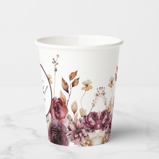 Rustiek Floral Abundance Vrijgezellenfeest Papieren Bekers (Links)