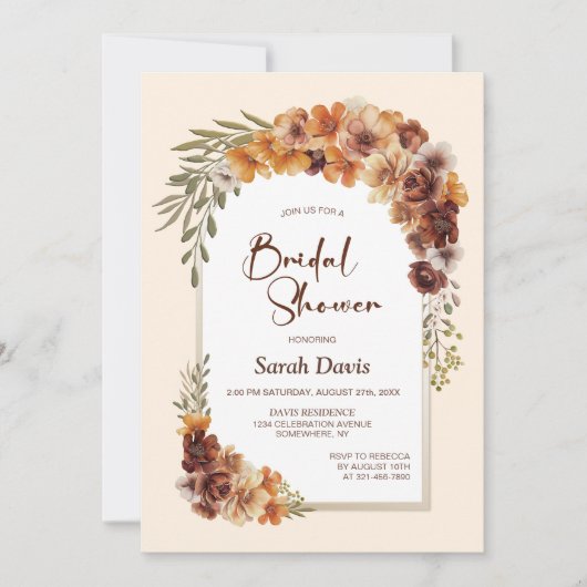 Rustiek Floral Arch Vrijgezellenfeest Kaart (Voorkant)