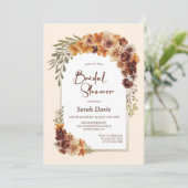 Rustiek Floral Arch Vrijgezellenfeest Kaart (Staand voorkant)