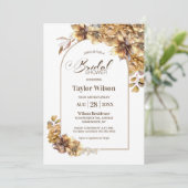 Rustiek Floral Arch Vrijgezellenfeest Kaart (Staand voorkant)