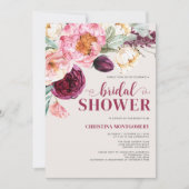 Rustiek Floral Bourgondië Botanisch Vrijgezellenfe Kaart (Voorkant)