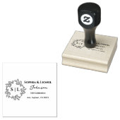 Rustiek Floral krans retouradres Rubberstempel (Gestempeld)