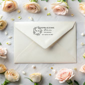 Rustiek Floral krans retouradres Zelfinktende Stempel