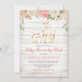 Rustiek Floral Woodland Meisje Baby shower per Mai Kaart (Voorkant)