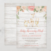 Rustiek Floral Woodland Meisje Baby shower per Mai Kaart (Voorkant / Achterkant)