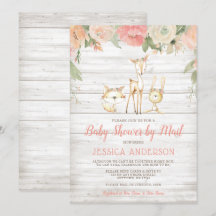 Rustiek Floral Woodland Meisje Baby shower per Mai
