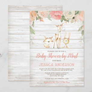 Rustiek Floral Woodland Meisje Baby shower per Mai Kaart
