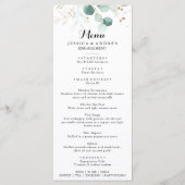 Rustiek Foliage Goud Bloemen Kalligrafie Diner Menu (Voorkant)
