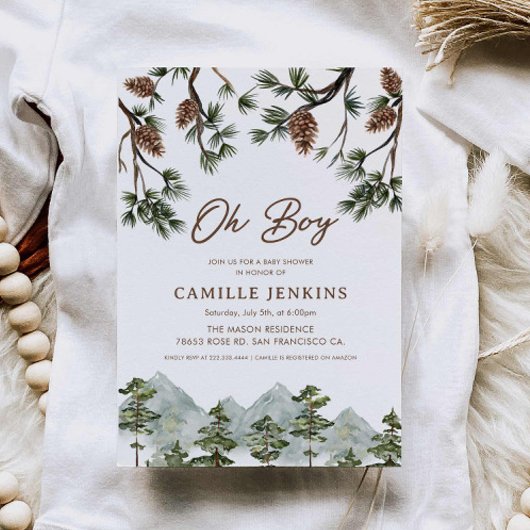 Rustiek Forest Boy Baby shower Kaart