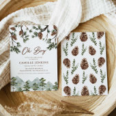 Rustiek Forest Boy Baby shower Kaart