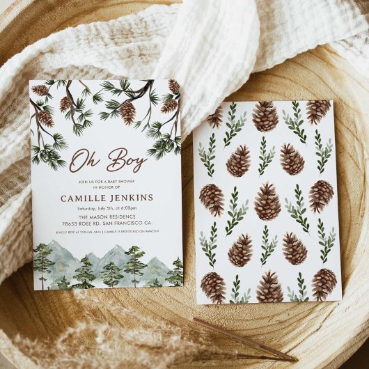 Rustiek Forest Boy Baby shower Kaart