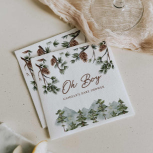 Rustiek Forest Boy Baby shower Servet