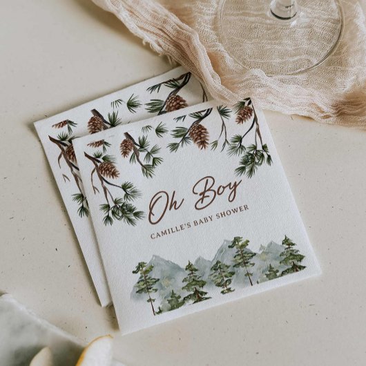 Rustiek Forest Boy Baby shower Servet