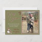 Rustiek Fotoscript Vrolijk Kerstfeest Kaart (Voorkant)