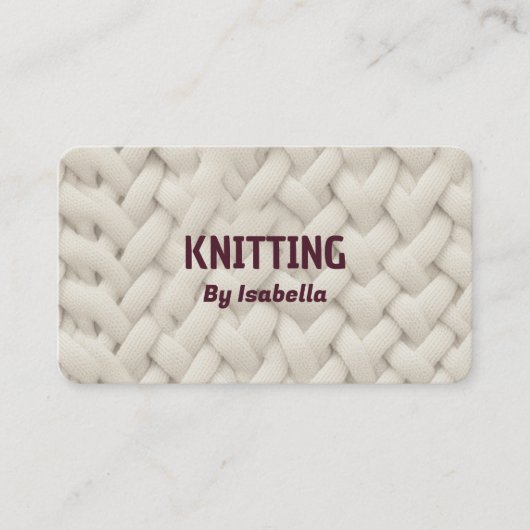 Rustiek garen breien visitekaartje (Voorkant)