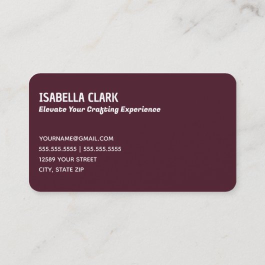 Rustiek garen breien visitekaartje (Achterkant)