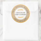 Rustiek Gebakken Met Liefde Bakgeschenk Ronde Sticker (Tas)