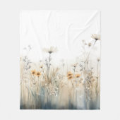Rustiek Gebied van Wildbloemen Waterverf Fleece Deken (Voorkant)