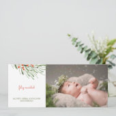 Rustiek gebladerte bessen Feliz Navidad Kerstmis Feestdagenkaart (Staand voorkant)