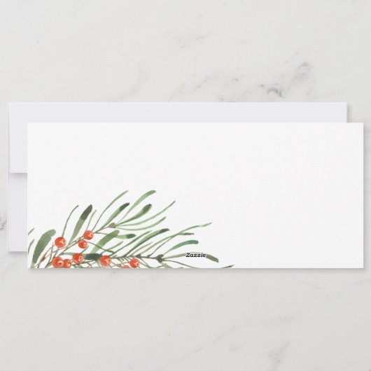 Rustiek gebladerte bessen Feliz Navidad Kerstmis Feestdagenkaart (Achterkant)