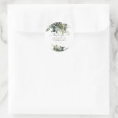 Rustiek gebladerte blauwe gom eucalyptus dank u ronde sticker (Tas)