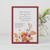 Rustiek gebladerte bruiloft uitnodigingen (Staand voorkant)
