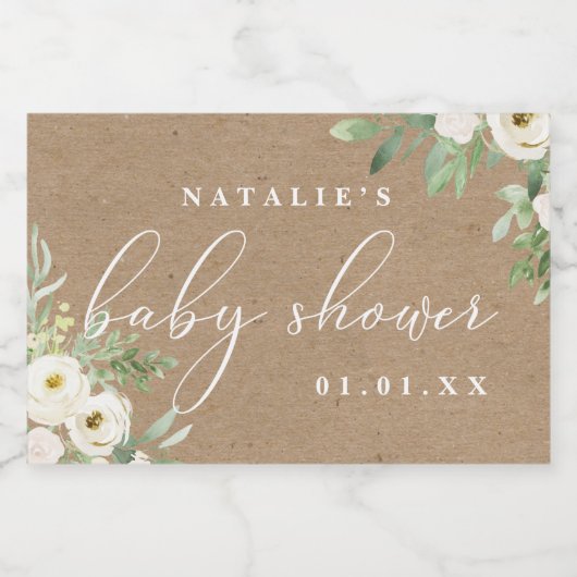 Rustiek gebladerte en witte Mini Mousserende Wijn Sparkling Wijnetiket (Enkel label)