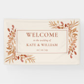 Rustiek gebladerte herfst herfst bruiloft welkom spandoek (Horizontaal)