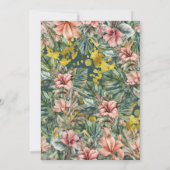 Rustiek gebladerte kleine wilde bloem baby meisje kaart (Achterkant)