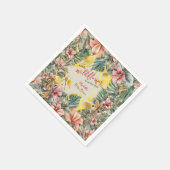 Rustiek gebladerte kleine wilde bloem baby meisje  servet (Hoek)