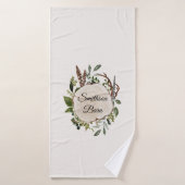 Rustiek gebladerte krijt houten plak badhanddoek (Badhanddoek)