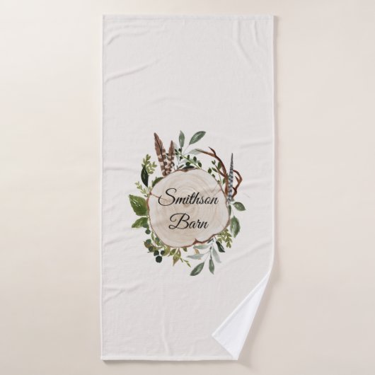 Rustiek gebladerte krijt houten plak badhanddoek (Badhanddoek)