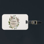 Rustiek gebladerte krijt houten plak bagagelabel<br><div class="desc">Rustiek krijtbord en houten plakontwerp. Met prachtig waterverf gebladerte,  witte bloemstukken,  houtsnede en script handschrift. Dit moderne ontwerp is zeker om de stijl voor elke gelegenheid te stellen</div>