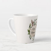 Rustiek gebladerte krijt houten plak latte mok (Linkerhoek)