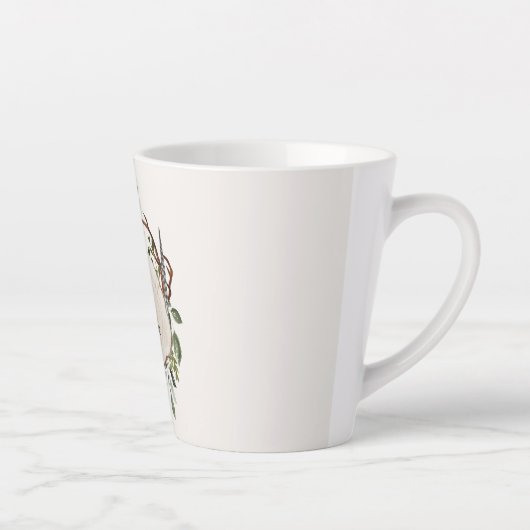 Rustiek gebladerte krijt houten plak latte mok (Rechts)