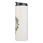 Rustiek gebladerte krijt houten plak thermosbeker (Geroteerd rechts)