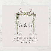 Rustiek gebladerte wit bloemenstadium bladerdak br bier etiket (Enkel label)