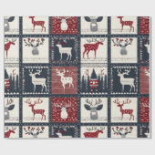 Rustiek gebreid patchwork patroon | Noords Cadeaupapier (Vlak)