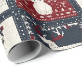 Rustiek gebreid patchwork patroon | Noords Cadeaupapier (Rol Hoek)