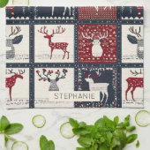 Rustiek gebreid patchwork patroon | Noords Theedoek (Gevouwen)