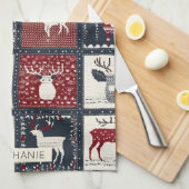 Rustiek gebreid patchwork patroon | Noords Theedoek (Quarter Fold)