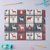 Rustiek gebreid patchwork patroon | Noords Tissuepapier (Craft)