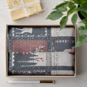 Rustiek gebreid patchwork patroon | Noords Tissuepapier (Geschenk)
