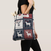 Rustiek gebreid patchwork patroon | Noords Tote Bag (Dichtbij)