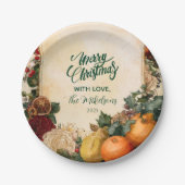 Rustiek gedroogd Sinaasappel en fruitkerst Papieren Bordje (Voorkant)