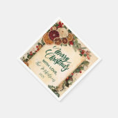 Rustiek gedroogd Sinaasappel en fruitkerst Servet (Hoek)