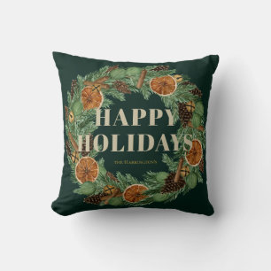 Rustiek gedroogd Sinaasappel Pine Holiday Wreath G Kussen